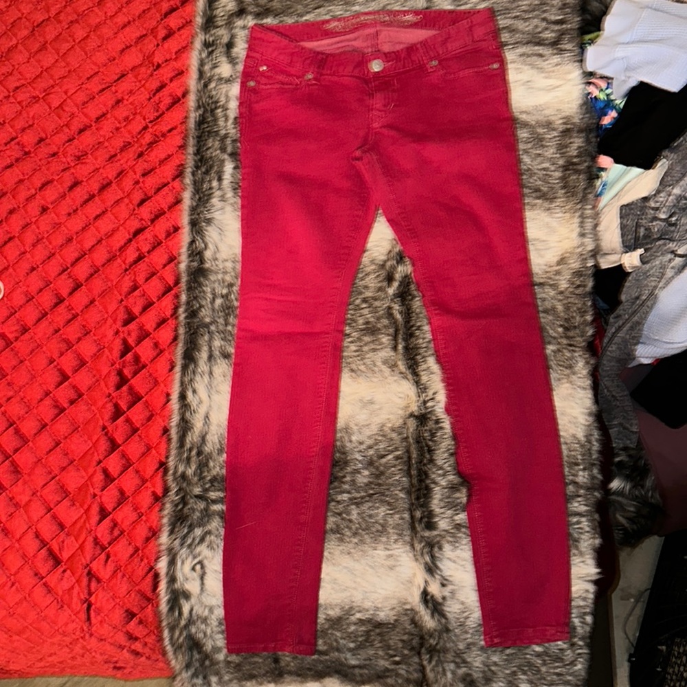 Express Women's Skinny Low-Rise Jeans - Red